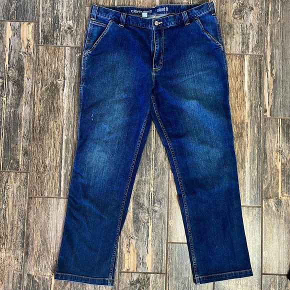 Carhartt Relaxed Fit Jeans, Medium Wash, Wide Leg Men Size 40X32 Bu - Picture 1 of 7